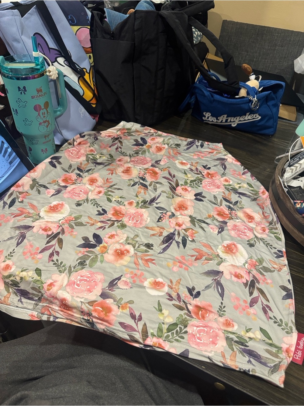 Floral Pink & Coral Garden Print Car & breastfeeding cover
